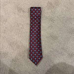 Daniel Cremieux Red and Blue Geometric Tie
